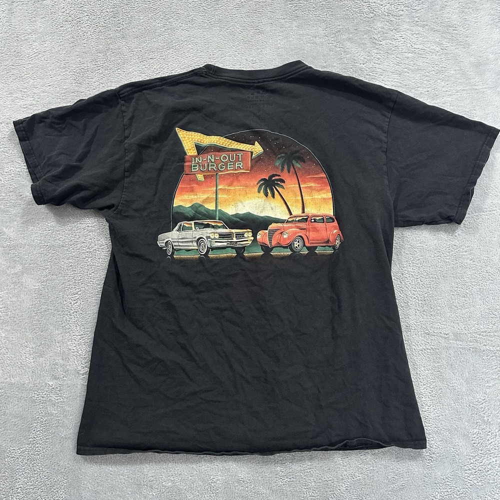 In N Out Burger Tee Tshirt Men Large Black Classic Cars Logo